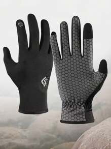 1 pereche de mănuși sport cu deget întreg, unisex, utilizare multi-sezon, antiderapante, respirabile, potrivite pentru ciclism zilnic și sporturi în aer liber