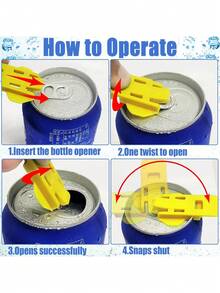 6Pcs Easy Can Opener, Colorful Soda Beer Can Opener, Premium Plastic Shields Can Openers, Can Tab Opener For , Beer, Soda, Aluminum Beverage - Multicolor - View 6