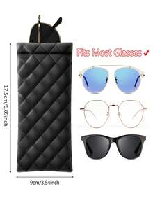 4pcs Portable Squeezed Glasses Case - PU Leather Soft Sunglasses Bag, Portable Phone Sunglasses Storage Box Covertravel Essentials Travel Accessories Travel Bag For Vacation Holiday Back To School School Stuff Sunglasses Women