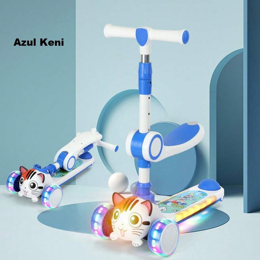 Scooter de diseño de dibujos animados, coche giratorio, coche oscilante, plegable con un solo botón