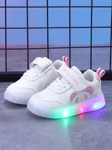 MGO Kidss MGO Dziecięce Czarno-białe Świecące Sportowe Buty Codzienne, Migające Świecące Trampki Dla Studentów, Urocze Buty Dziecięce Z Kreskówek Pandy, Odpowiednie Dla Chłopców I Dziewcząt