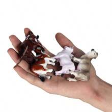 Farm Animals Toys Set,Simulated Calf Animal Model, Cow Statue Toy,Cake Decoration, Children's Holiday Gift