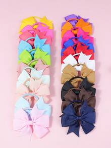 10/20 件女士随机颜色蝴蝶结装饰发圈套装，适合日常和节日使用，马尾辫夹，发圈，发绳，发球