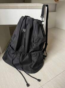 Nylon Sporty Leisure Drawstring Backpack, Chic & Versatile Large Capacity Rucksack, School Backpack