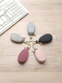 Estuche para llaves para hombres y mujeres, estuche para llaves de automóviles en general, de gran capacidad y multifuncional, bolsa de almacenamiento para llavero, simple y compacta para uso doméstico, mini cartera, monedero, cartera, llavero