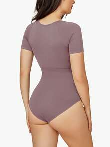 Women's Shapewear Bodysuit - Tummy Control Seamless Tank Top | Sleeveless Body Shaper For Women - Dusty Purple - View 3