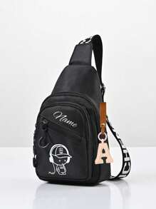 Customized Chest Bag, Can Be Printed With Personalized Name Or Holiday Greetings. Create A Unique Crossbody Bag. Cute Cartoon, Fashionable And Versatile, Casual And Versatile Headphone Printed Waist Bag, Lightweight Coin Purse, Can Store Names, Letters, Lucky Numbers, Etc. Very Suitable For Teenagers To Go To School And Daily Travel. Can Be Used As Birthday Gifts, Friends Gifts, Daughter Gifts, Souvenir Bags, Christmas Gifts, New Year Gifts.