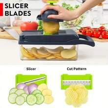 16-In-1 Pro Multifunctional Vegetable Chopper And Slicer, Adjustable Vegetable Slicer With Container - Multicolor - View 5