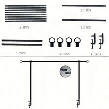 حامل القوس - إطار دعم قوس قابل للتعديل على المنضدة، زخرفة فنية من الحديد بطراز بوهيمي لحفلات الزفاف وأعياد الميلاد وعيد الهالوين وعيد الميلاد - ديكور حفلة داخلي/خارجي - متعدد الألوان - مشاهدة 3