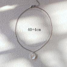 Colar com pingente de concha simples, versátil e moderno de 40+4 cm