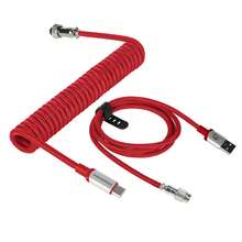 C01Pro Coiled USB C Cable For Gaming Keyboard,Nylon Braided Mechanical Keyboard Cable With Detachable Metal Aviator,Double-Sleeved,Pro Custom Type C Charging Keyboard Cable - 彩色 - 查看 11