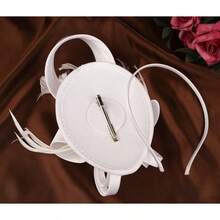 Derby Fascinators Women High Tea Party Hat Wedding Cocktail Flower Headware With Mesh And Feathers - Y-白色 - 查看 5