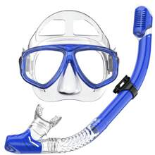 JoyMaySun Schnorchelmaske, Atemschlauch-Set, Dry Top, geringes Volumen, Silikonmaske, auslaufsicher und beschlagfrei, Schnorchelmaske, Schwimmbrille für Männer und Frauen