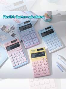 Calcolatrice tascabile pratica con coperchio pieghevole, calcolatrice portatile carina e minimalista, utile per i calcoli, con schema di colori della dopamina, essenziale per gli studenti, aiuta nell'apprendimento della matematica, regalo adatto per studenti, insegnanti, colleghi, amici, compleanni, vacanze, stile minimalista, schema di colori della dopamina, regalo per appassionati di matematica, regalo di laurea, amicizia tra compagni di classe, calcolatrice per contabilità, per forniture scolastiche, ritorno a scuola
