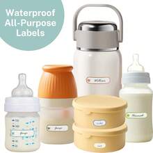 40/100 件防水可移除婴儿奶瓶标签，无残留，日托姓名贴纸，适用于婴儿和儿童，适用于学校用品，返校 - 彩色 - 查看 5