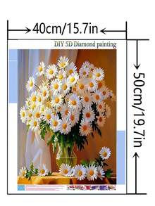 1 件 DIY 钻石画 水钻刺绣花朵花卉家居装饰 全钻 11.8*15.7 英寸/30*40 厘米 - 彩色 - 查看 4