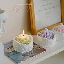 Vela Aromática en Vaso Hortensia 4 Fragancias a Elegir Decoración Perfume Hogar Relajación Aromaterapia Vela Premium Original Regalo Diseño Moderno Ambiente Personalizable - Lavanda - Ver 5