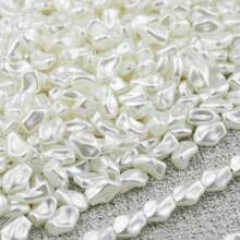 10/30/50/100pcs White Acrylic Beads With Butterfly, Heart, Clover, Water Drop Shapes, Perforated Spacer Beads For DIY Jewelry, Accessories, Hair Decoration, Earrings, Garments, Phone Chains