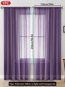 1 pezzo Tenda leggera e trasparente, tenda finestra in voile di poliestere a tinta unita, moderna e minimalista, per camera da letto, soggiorno, balcone