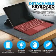 TUNKE Funda Con Teclado Para Surface Pro 3/4/5/6/7 - Rojo - Ver 7