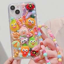 3D Butterfly, Dragonfly, Snail, Beetle Phone Case/3D Fruit Insect Party Phone Case/Beaded Star Lanyard Compatible With IPhone 11, 11Pro, 11ProMax, 12, 12Pro, 12ProMax, 13, 13Pro, 13ProMax, 14, 14Pro, 14Plus, 15, 16, 16ProMax, 15ProMax, 16Plus, 16Pro - Multicolor - View 2