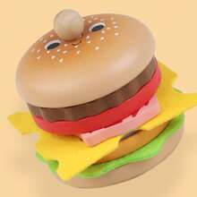 Kids Realistic Pretend Play Hamburger, Sandwich, French Fries Meal Toy Set, Cartoon Burger Sandwich Game Toys For Boys Girls, Food Recognition Playtime - Multicolor - View 10