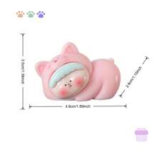 9 件马卡龙色 Pit Pit 小狗 Liliths 树脂小雕像，可爱治愈的装饰，圣诞节、万圣节、女孩生日的理想礼物 - 彩色 - 查看 5