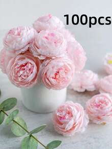 2/6/12/18/24/30pcs Artificial Peony Flowers Simulated Peony Flower Heads With Stems For Wedding Party Decoration, Cake Decoration And Home Living Room Table Centerpieces,Fake Plants,Fall Decor,Room,Desk,Garden Decor,Room Decoration Stuff, Gift,The Packaging Was Compressed, So The Product May Be Slightly Deformed Upon Arrival. Please Do Not Purchase If You Mind This.