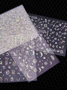 6 片装全息星月美甲贴纸