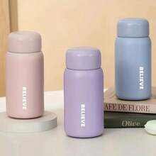 1pc 200ml/6.76 Oz Stainless Steel Tea Cup, New Stylish Water Bottle, Mini Portable Car Cup, Small Size - Multicolor - View 5