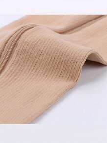 Open Toe Compression Socks, Zipper Conpression Socks Men Women Support Knee Zipper Female Open Toe Thin Anti High Socks Leg Socks,Hot Knit Fabric, For All Seasons, Hand Wash, Solid Color, Zipper Closure, For Running And Sports