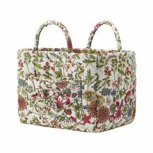 Large Capacity Fabric Storage Baskets Laundry Baskets With Easy Carry Handles Laundry Hampers - Floral Print 2538 - View 2