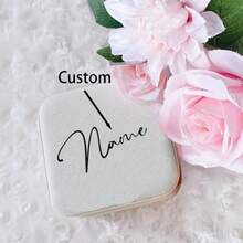 1pc Personalized Jewelry Box, Girls Travel Jewelry Case, Customize Name Birthday Gift, Mother's Day Gift, Gift For Her, Holiday Gift, Happy Mother's Day