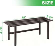 2 Pack Metal Plant Stand Outdoor Plant Shelf Indoor,1 Tier Heavy Duty Plant Stands For Multiple Plants,26" L X 10.12" H X 8.75" W,Coffee - 芥末黃 - 查看 2