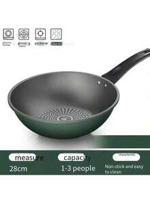 28 厘米/30 厘米绿色不粘平底锅、煎锅、炒锅，适合家庭烹饪，大容量，适合海鲜煮 - 綠色 - 查看 15