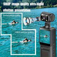 4K Ultra HD Swivel Lens Action Camera - Touch Screen Loop Recording & Night Vision, Waterproof Anti-Shock Handheld Body Cam For Skiing Cycling Outdoor Adventures [32G Memory]