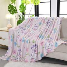 Sanrio 1pc / Sanrio Sleep Comfortably On A Warm And Cozy Cartoon Blanket With Cute Hello Kitty Designs On It. This Soft And Supple Flannel Top Will Keep You Comfortable And Cozy. Suitable For Sofas, Beds, And Office Napping - Modern Knitted Design, Ultra Soft Home, Picnic, And Travel Blankets - All Season Comfortable Personalized Blankets,Room Decor