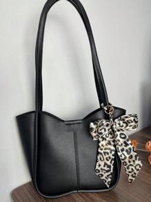 1pc Minimalist Leopard Print Bow Bag Charm/Keychain Pendant Cheetah Print Backpack Decor Bows Keychain For Bag