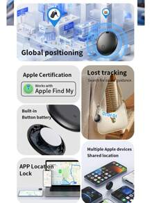 Smart Tag Pro, rastreador de malas compatível com o aplicativo Apple Where Is (somente iOS), localizador de chaves, bagagem, mala, carteira, à prova d'água IP67, pacotes de 1/2/4