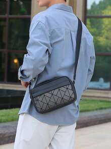 1pc Men's Nylon Casual Shoulder Bag, Large Capacity Crossbody Bag, PU Leather Messenger Bag, Phone Pouch, 2025 Summer New Small Crossbody Bag Camera Bag