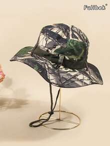 1pc Camouflage Sun Hat For Men, Suitable For Outdoor Daily Wear - Dark Green - View 1