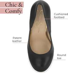 Jessica Simpson Women's Calie Round Toe Classic Heels Pumps Shoes - Black Sleek - View 6