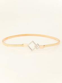 1件装女士菱形水钻金属细腰带 - B - 查看 4