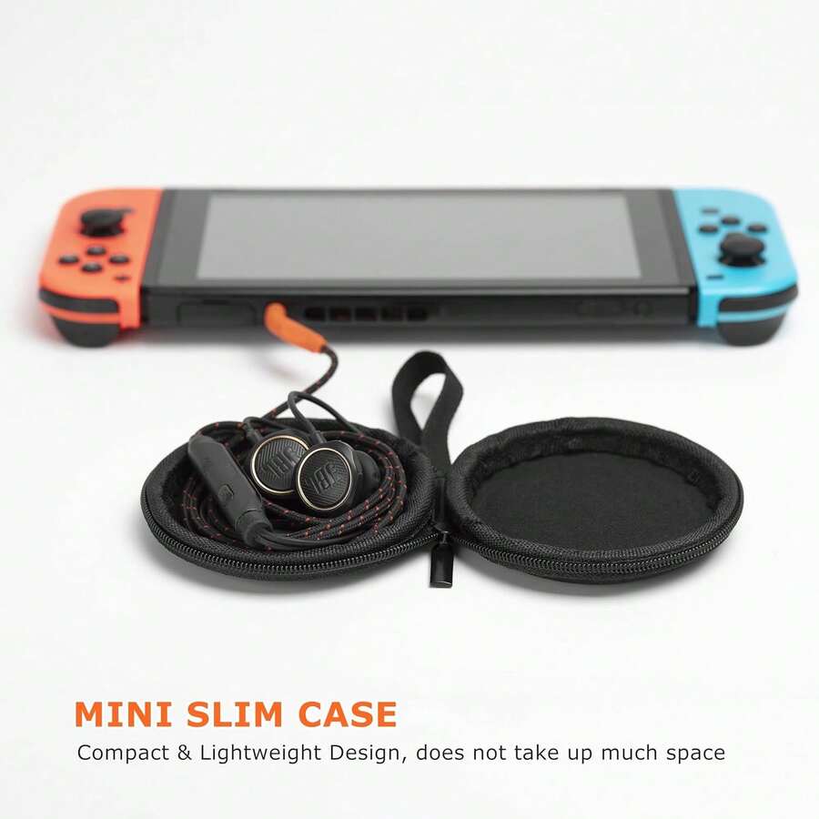 2 Pcs Mini-Portable Hard Shell Earbuds Case For Apple EarPods Headphones USB-C Wired Ear Buds, For Galaxy Wired Earbuds, For Endurance Run 2, Travel Case For Earphones And Earplugs - màu đen - Xem 1