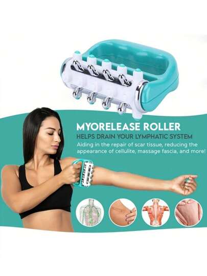 Massageador de celulite, rolo de massagem para liberação de fáscia e músculos, mini ferramenta de liberação miofascial de tecido profundo para pontos de gatilho, massageador corporal para homens e mulheres