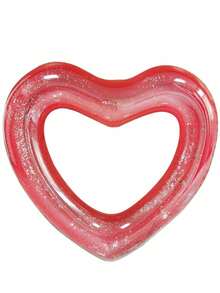 1 件心形泳池浮圈充气游泳圈心形单身女郎泳池圈闪光泳池浮圈夏季水上乐趣海滩派对玩具成人 - 彩色 - 查看 7