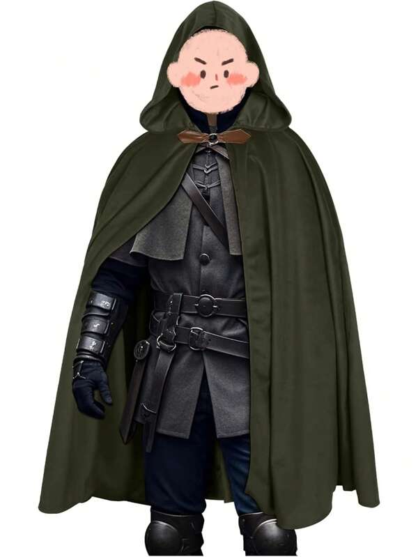 Capa de veludo medieval masculina com capuz, fantasia renascentista, traje vitoriano masculino com capuz, vestido de hobbit, capa medieval renascentista com capuz para mulheres, capa com capuz de Halloween com fecho de metal, capa com capuz, capa vintage, fantasia de feiticeiro de Halloween