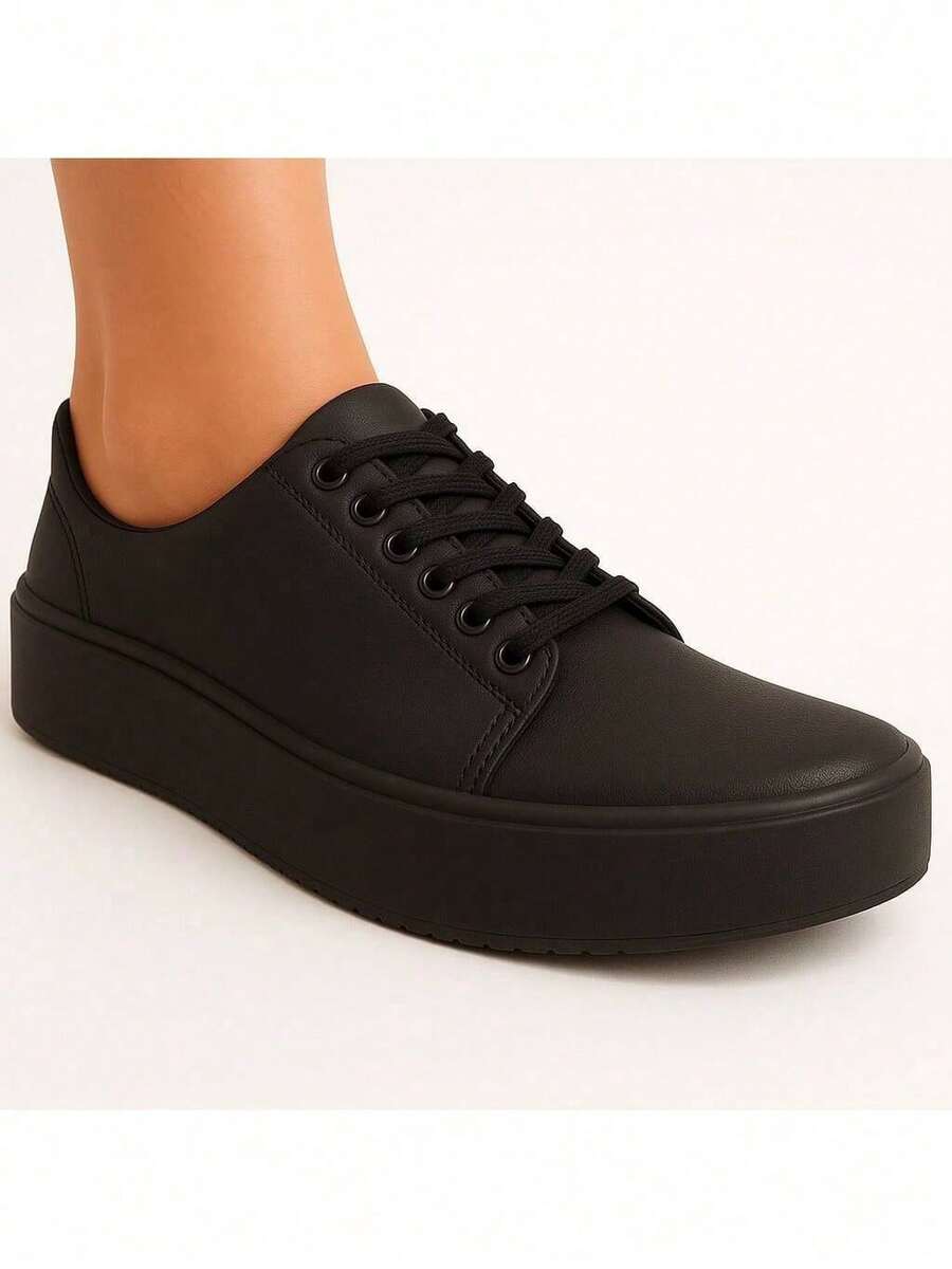 Basic Platform Sneakers With Extended Comfort - màu đen - Xem 1