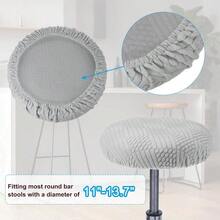 Stool Covers Round Elastic Bar Stool Covers Washable Stool Cushion Slipcover Stretchy Bar Chair Seat Cover For 1114 Inch Chair Grey - Grey - View 3
