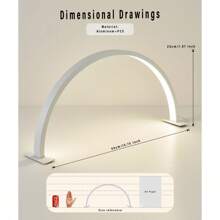 1 pièce Lampe à ongles en demi-lune blanche/rose, lampe de bureau à bouton-poussoir USB, pour l'éclairage de remplissage des ongles, la coiffeuse, le bureau fait main, la table de nuit, lumière blanche monochromatique